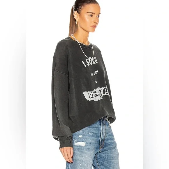 R13 Sold my soul to rock and roll crewneck sweater - Picture 2 of 8